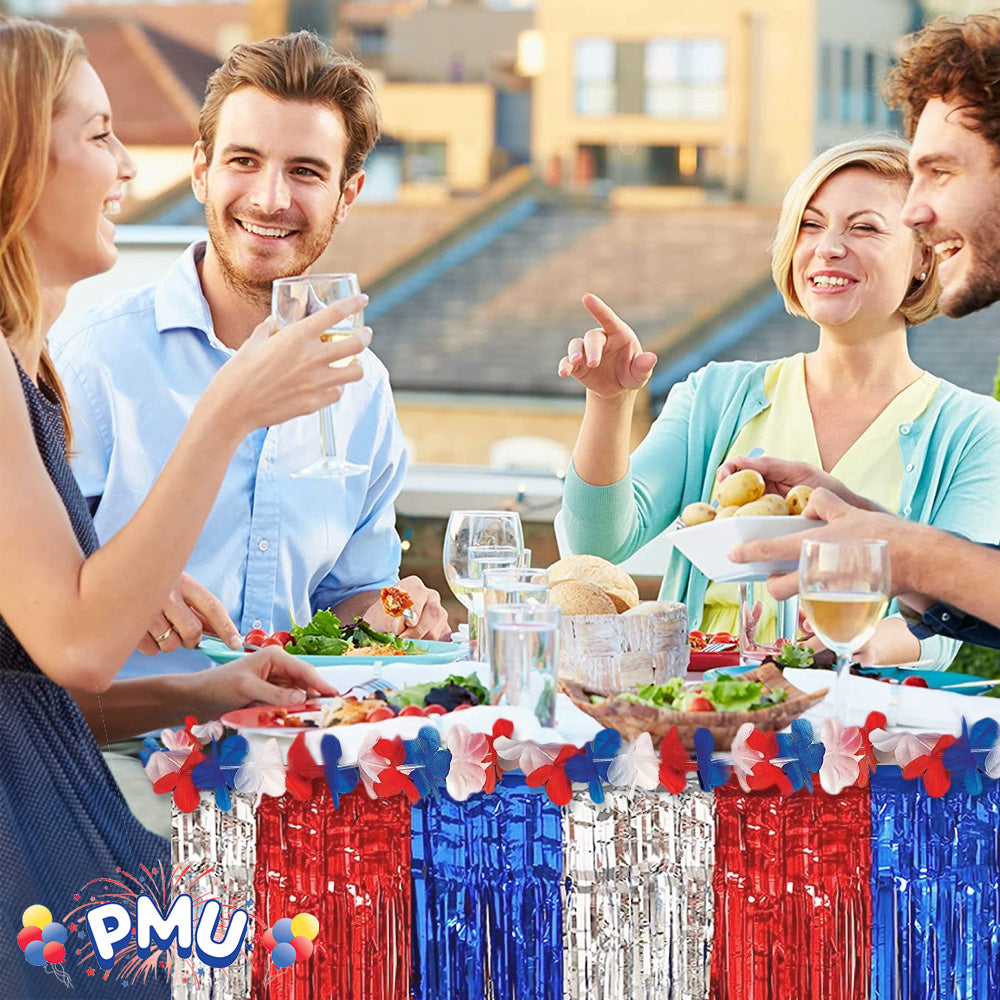 PMU Patriotic Table Skirt Red, White and Blue