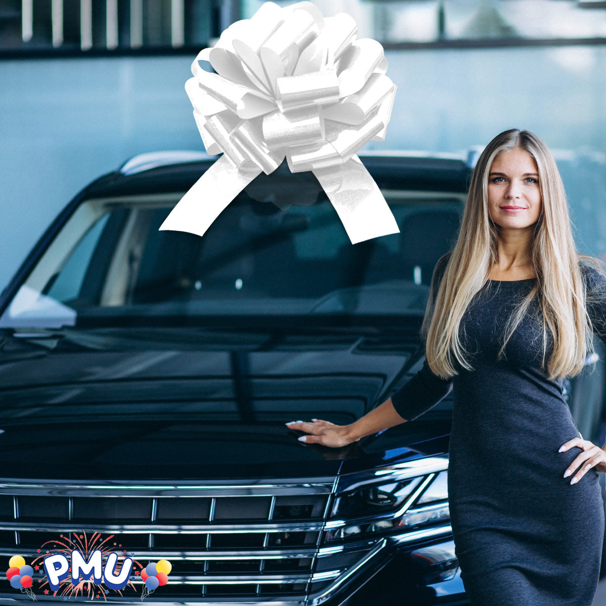 PMU Giant Car Bow, Big Gift Wrapping Bow for Large Gifts, Decorations, Giant Indoor/Outdoor Bow Pkg/1