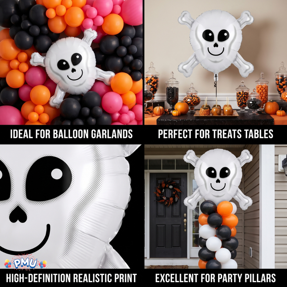 PMU Halloween Mylar Foil Balloons for Halloween Party Decorations, Haunted House, Photo Booth & Spooky Celebrations