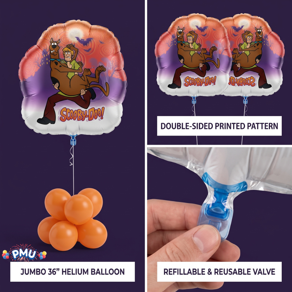 PMU 25 Pc Scooby-Doo 36 Inch Mylar Balloon For Birthday, Party Supplies & Decorations Halloween