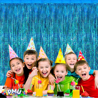 PMU Metallic Fringe Curtains | Metallic Foil Fringe Backdrop Curtains | Fringe Backdrop for Graduation, Birthday Party Decorations, Baby Shower, Disco Party |3ft x 8ft