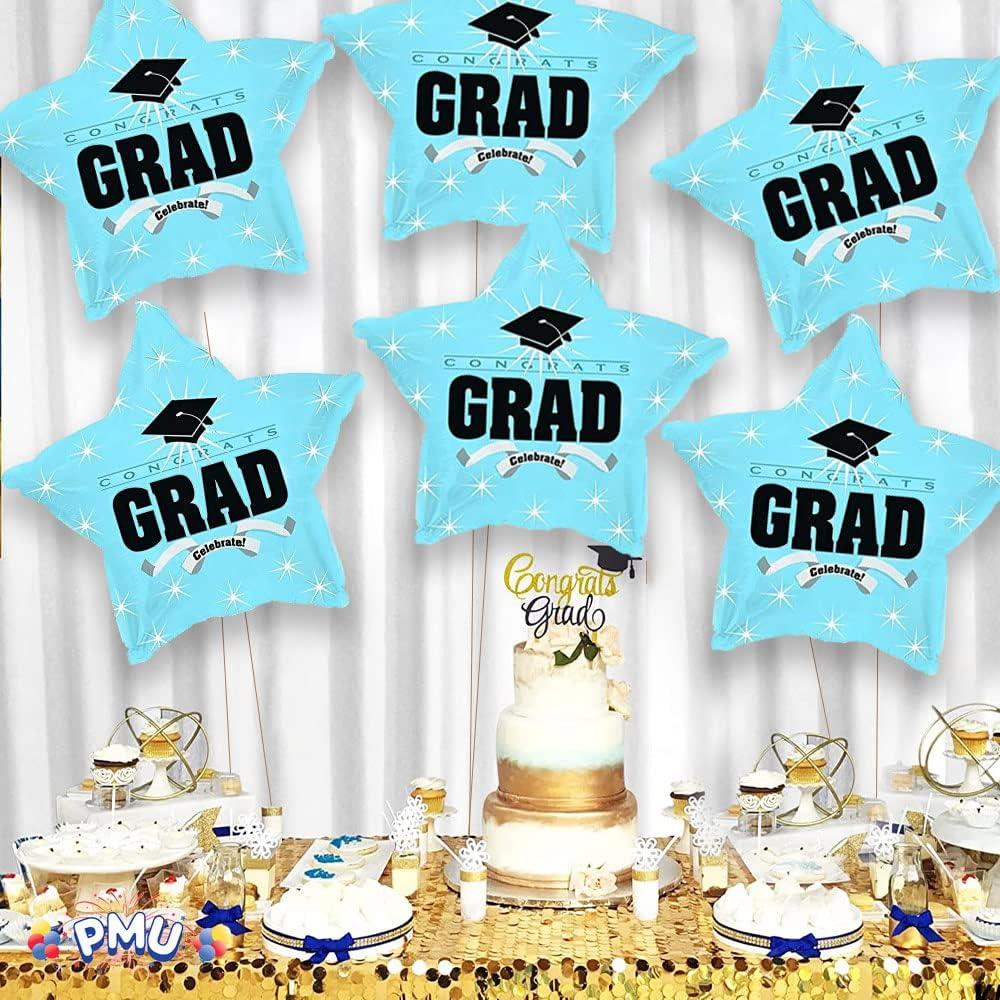 PMU Congrats Grad Cap Balloon, Star 18in Mylar | Graduation Decoration Mylar Balloons | Celebrate Success with Vibrant Graduation Balloons | Balloon Graduation Décor