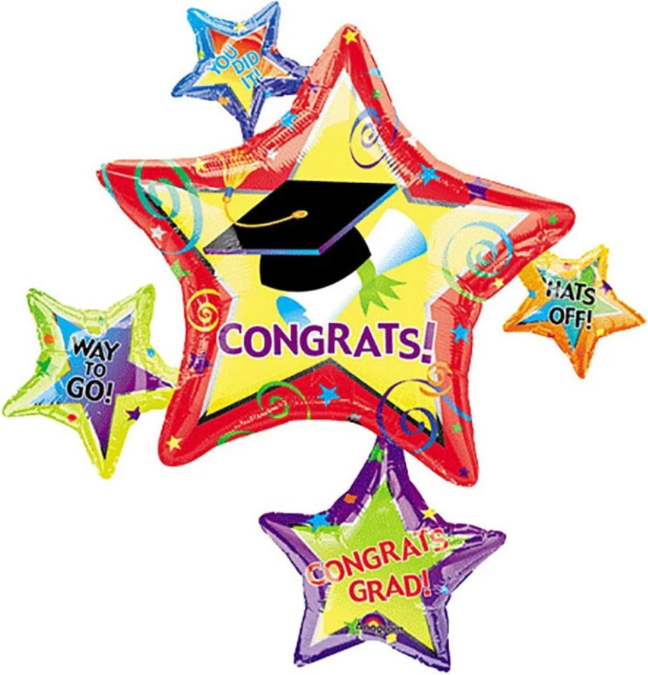 PMU Graduation Congrats Grad Star Shape 30 Inch Mylar Balloon
