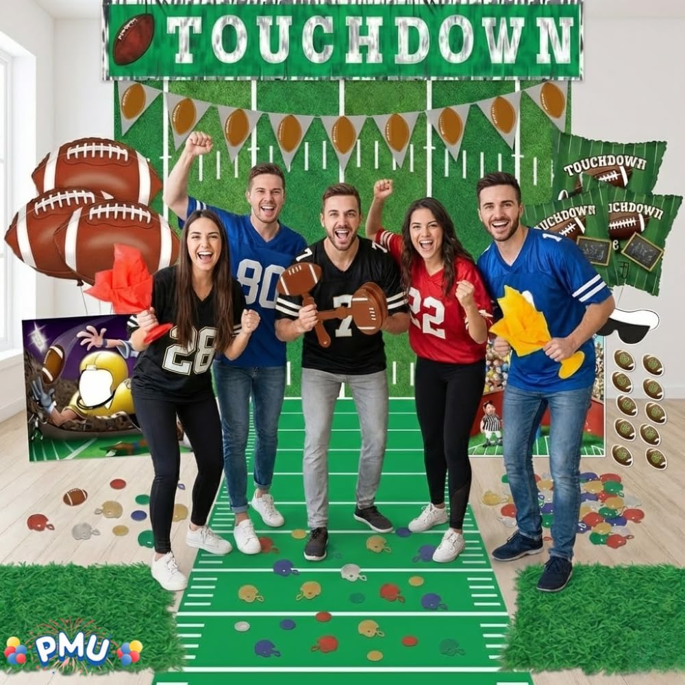 PMU 21 Pcs Football Party Decorations Kit – Super Bowl Game Day Decor
