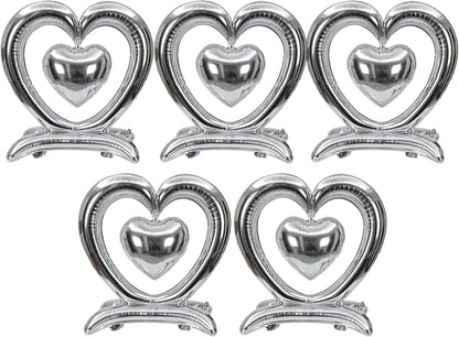 PMU 18-Inch Valentine's Day Heart Shaped Air Inflated Standing Open Heart Tabletop Mylar Foil Balloon