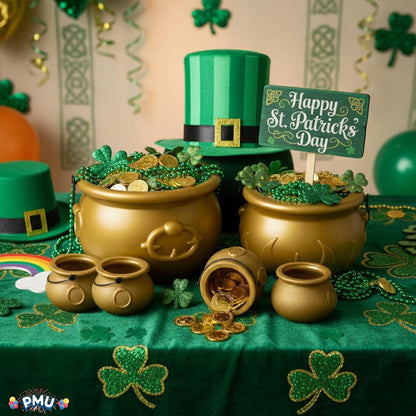 PMU St. Patrick's Day Pot of Cauldrons For St. Patrick's Day Leprechaun & Mardi Gras Party Decoration Supply Accessory
