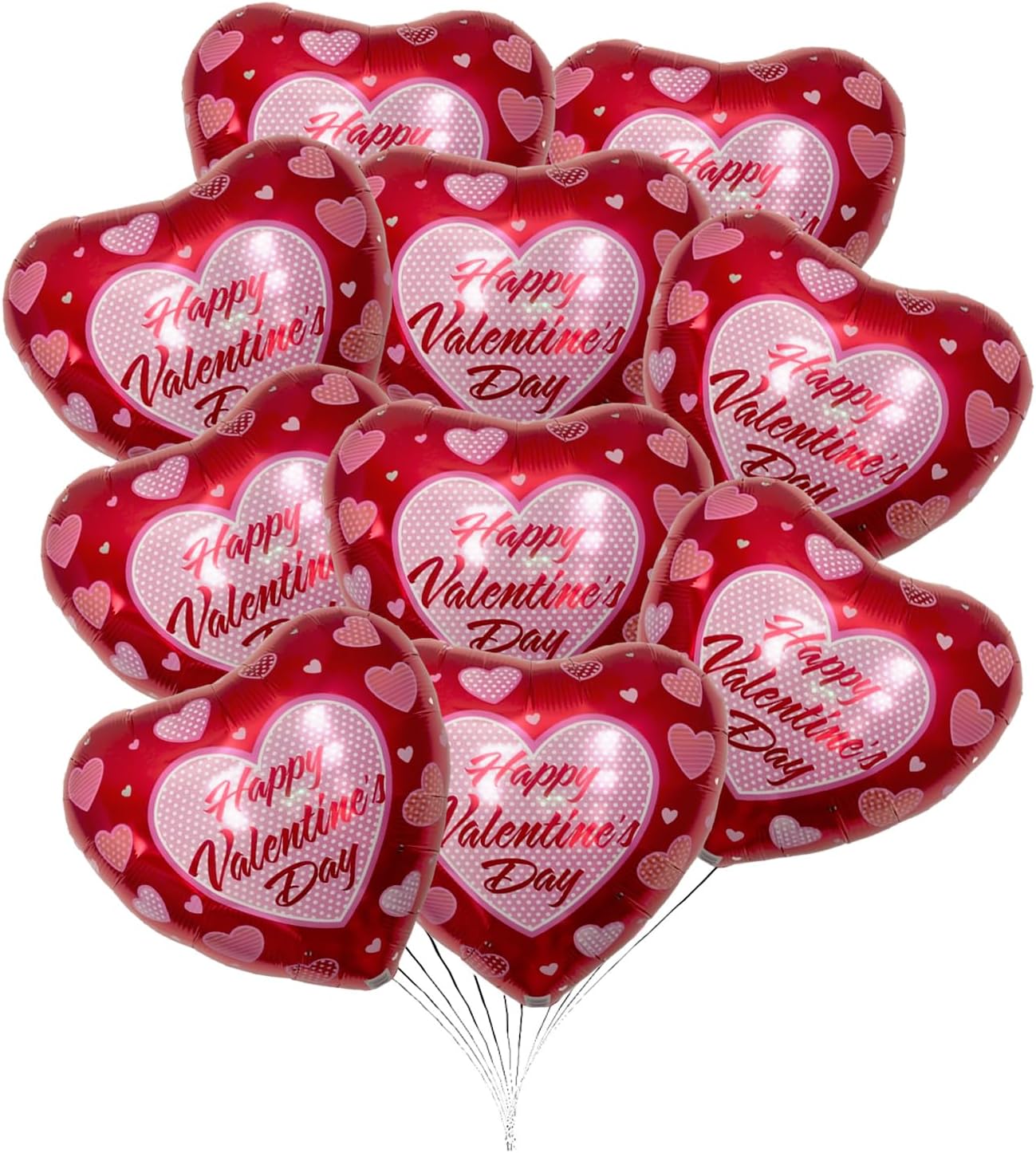 PMU Happy Valentine's Day 18 Inch Hearts Mylar-Foil Balloon