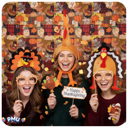 PMU Thanksgiving 3pc Assorted Hats and Headbands Party Costume Accessories