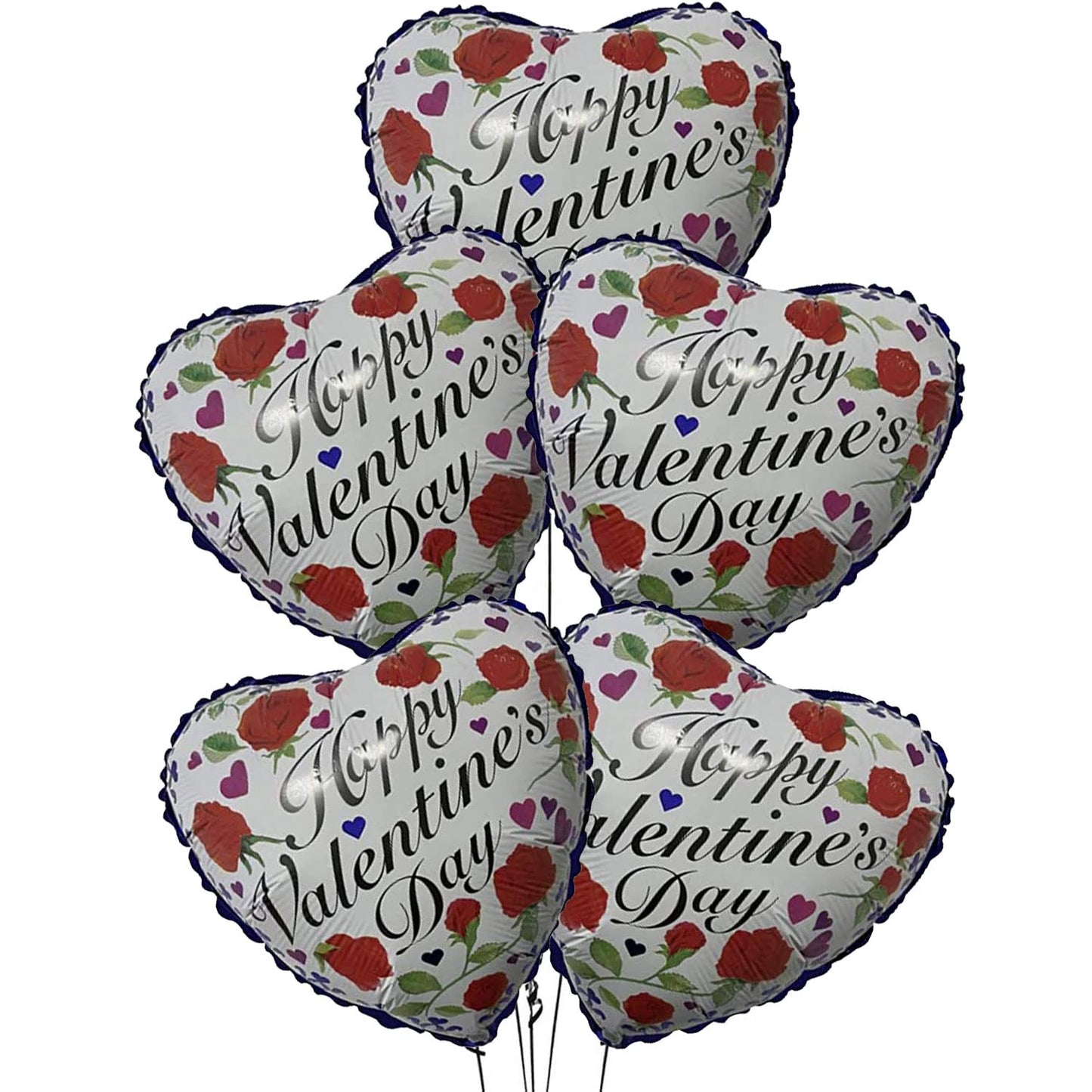 PMU Heart Shaped Happy Valentine's Day Balloons 18-Inch Mylar Idea Gift for Him or Her & Valentine Party Decorations