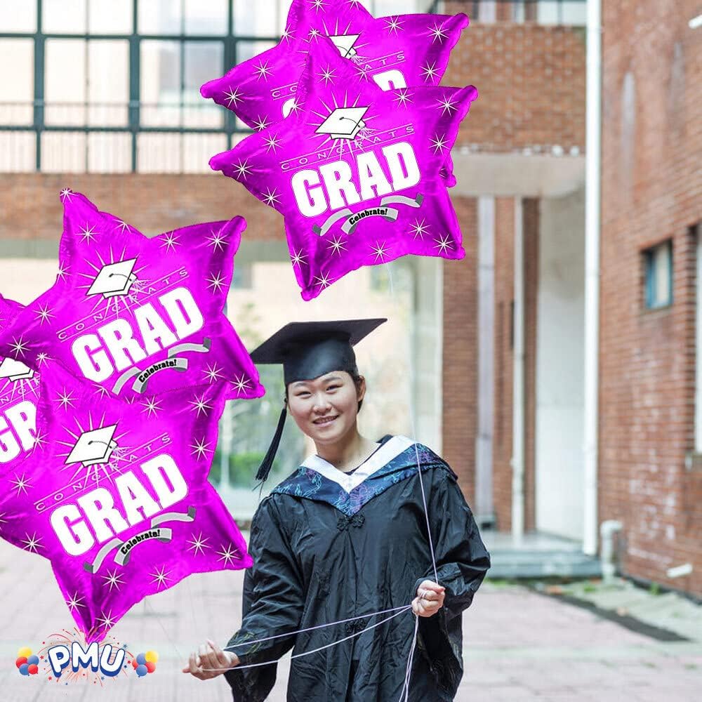 PMU Congrats Grad Cap Balloon, Star 18in Mylar | Graduation Decoration Mylar Balloons | Celebrate Success with Vibrant Graduation Balloons | Balloon Graduation Décor