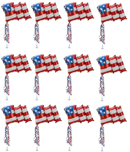 PMU 9 inch Pre-Inflated Emoji and Patriotic Balloons with Stick
