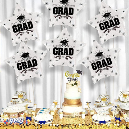 PMU Congrats Grad Cap Balloon, Star 18in Mylar | Graduation Decoration Mylar Balloons | Celebrate Success with Vibrant Graduation Balloons | Balloon Graduation Décor