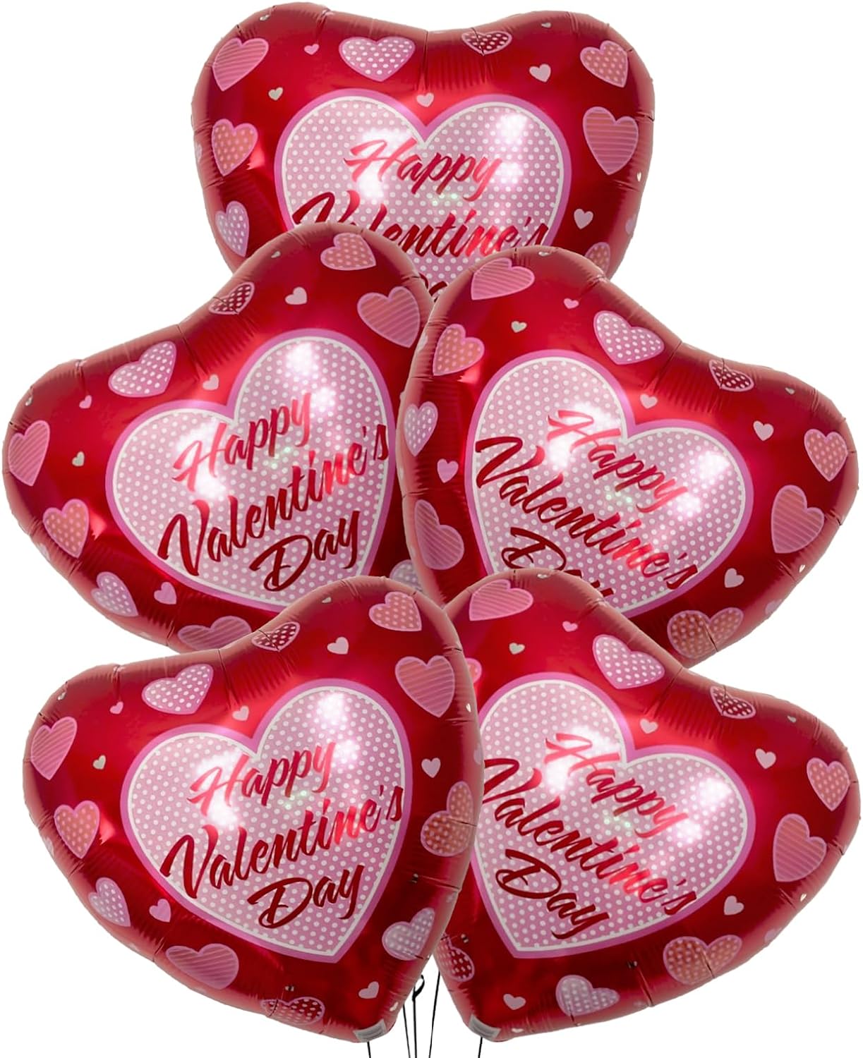 PMU Happy Valentine's Day 18 Inch Hearts Mylar-Foil Balloon