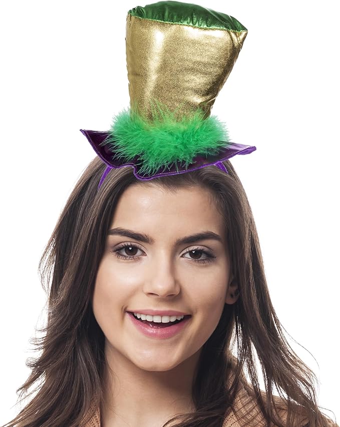 PMU Mardi Gras Headband Wearable Holiday Party Costume for Men and Women Party Accessory Pkg/1,3,6