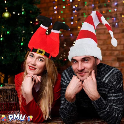 PMU Funny Christmas Hat, Santa's Santa Pants Down The Chimney Hat for Crazy Xmas Party Dress Up Celebrations, Accessories