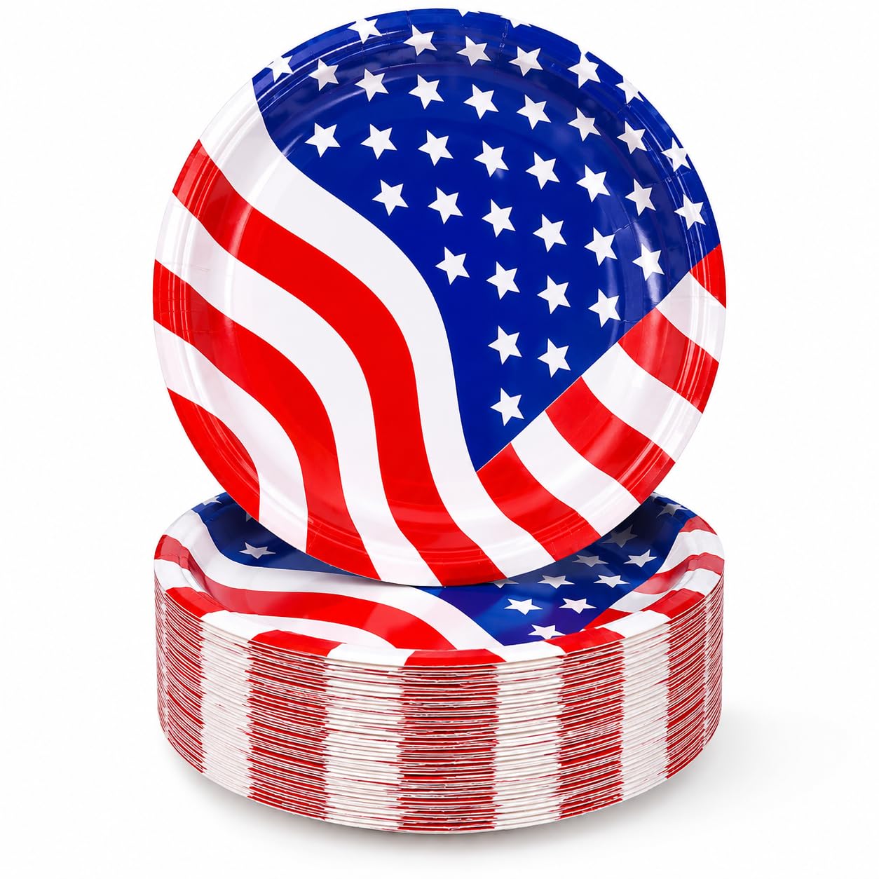 PMU Patriotic Party Supplies Collection – 4th of July Tableware & Decorations | American Flag Plates, Cups, Napkins, Tablecloths & Plastic Cutlery | Memorial Day, Veterans Day, Election Parties & Independence Day
