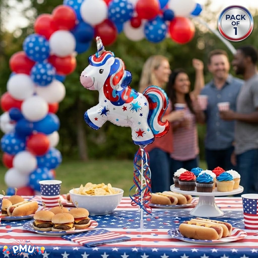 PMU 9 inch Pre-Inflated Emoji and Patriotic Balloons with Stick