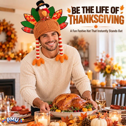 PMU Funny Turkey Hat, Thanksgiving Costume & Fall Accessory
