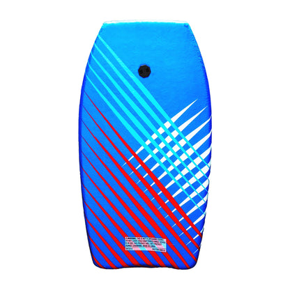 PMU 33 Inch Printed Bodyboard - Lightweight Wrist Leash Slick Bottom Boogie Board for Beach, Sea & Pool - Surfing Board for Kids, Teens & Adults Wave Conditions Pkg/1