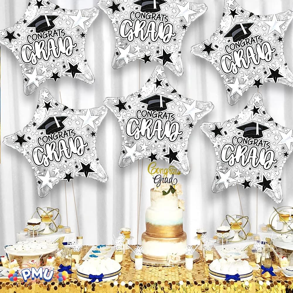 PMU Congrats Grad Cap Balloon, Star 18in Mylar | Graduation Decoration Mylar Balloons | Celebrate Success with Vibrant Graduation Balloons | Balloon Graduation Décor