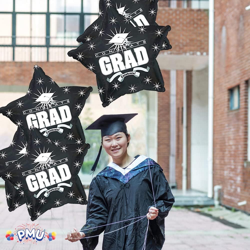 PMU Congrats Grad Cap Balloon, Star 18in Mylar | Graduation Decoration Mylar Balloons | Celebrate Success with Vibrant Graduation Balloons | Balloon Graduation Décor