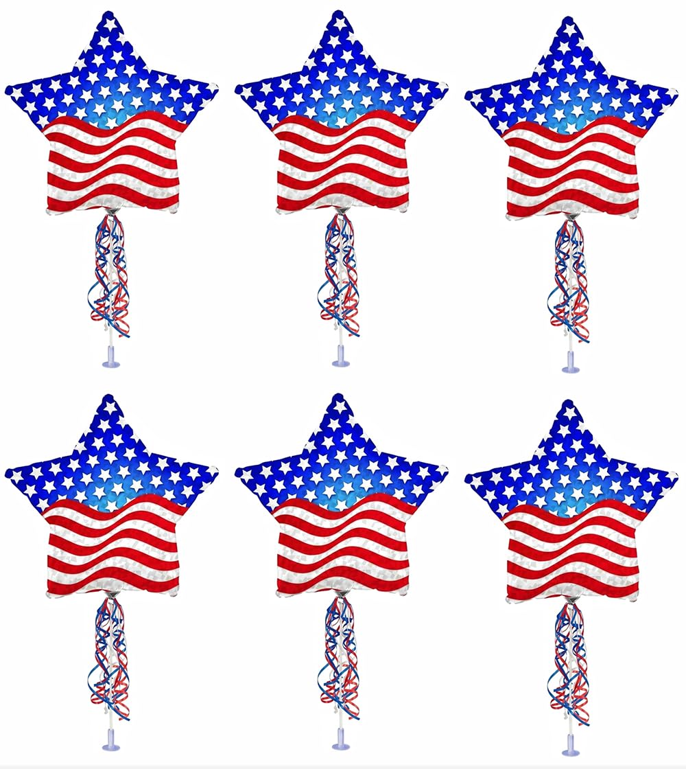 PMU 9 inch Pre-Inflated Emoji and Patriotic Balloons with Stick