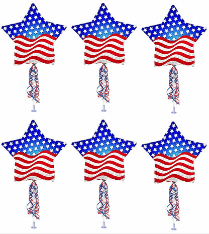 PMU 9 inch Pre-Inflated Emoji and Patriotic Balloons with Stick