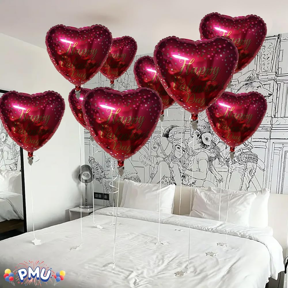 PMU Happy Valentine's Day 18 Inch Hearts Mylar-Foil Balloon