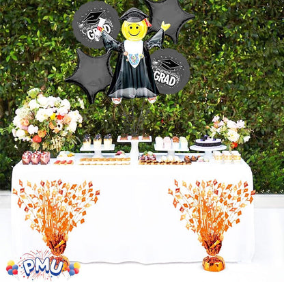 PMU Gradburst Balloon Weight Centerpiece 15 Inch with Die-Cut Metallic