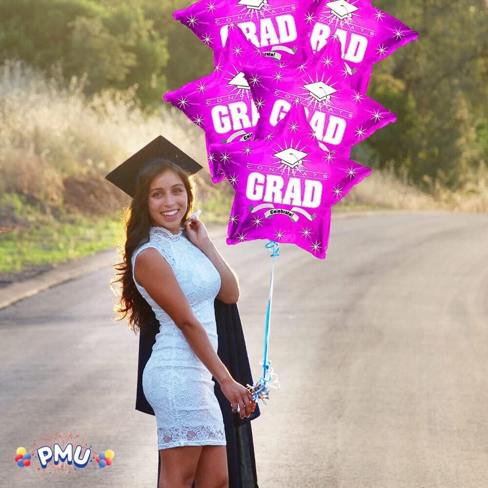 PMU Congrats Grad Cap Balloon, Star 18in Mylar | Graduation Decoration Mylar Balloons | Celebrate Success with Vibrant Graduation Balloons | Balloon Graduation Décor