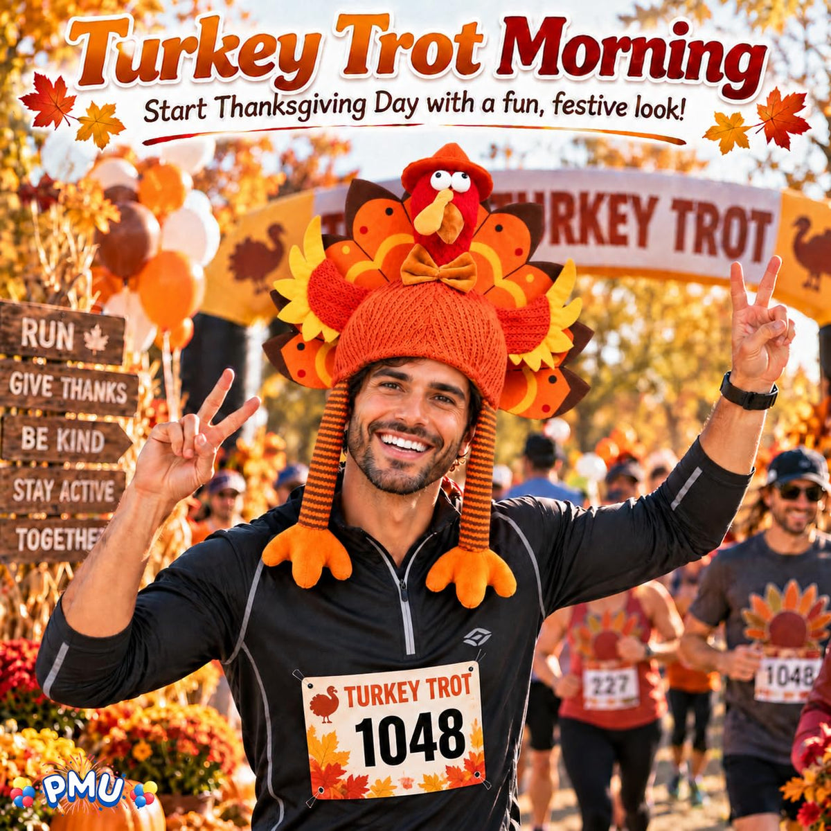 PMU Funny Turkey Hat, Thanksgiving Costume & Fall Accessory