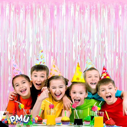 PMU Metallic Fringe Curtains | Metallic Foil Fringe Backdrop Curtains | Fringe Backdrop for Graduation, Birthday Party Decorations, Baby Shower, Disco Party |3ft x 8ft