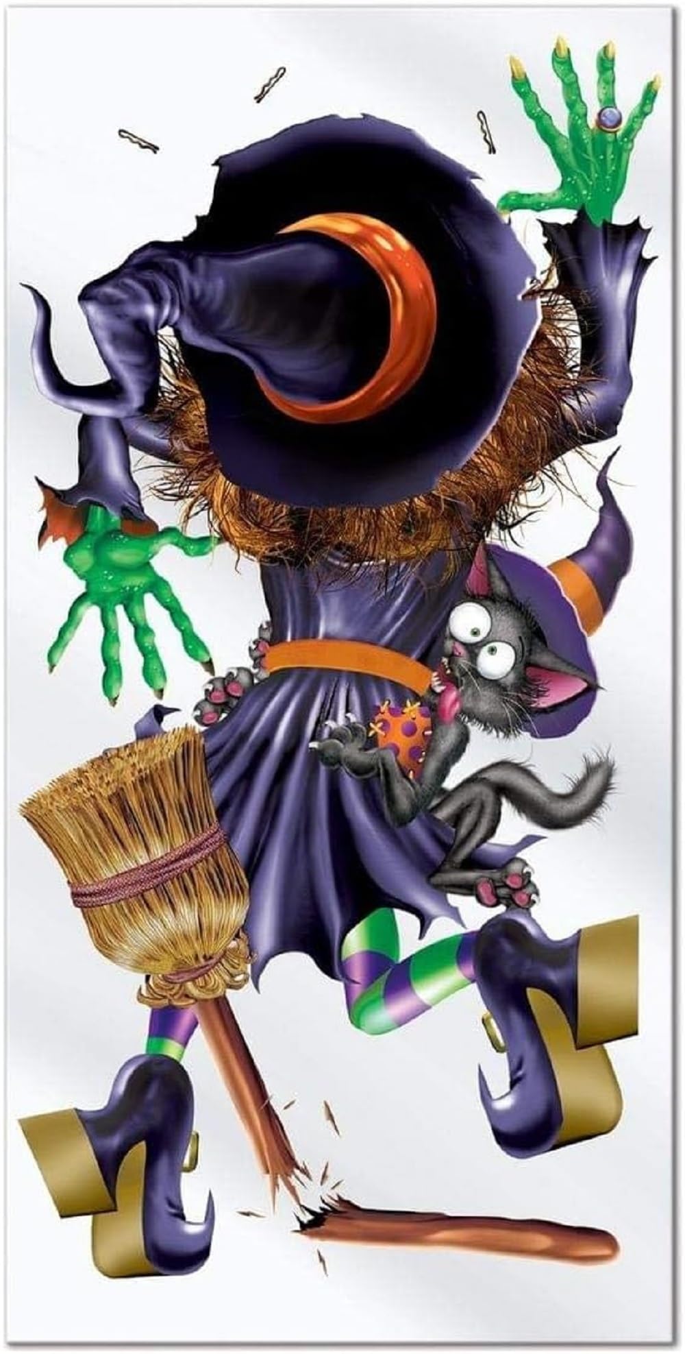 PMU Halloween Door Covers, Witch Door Cover Halloween Decor