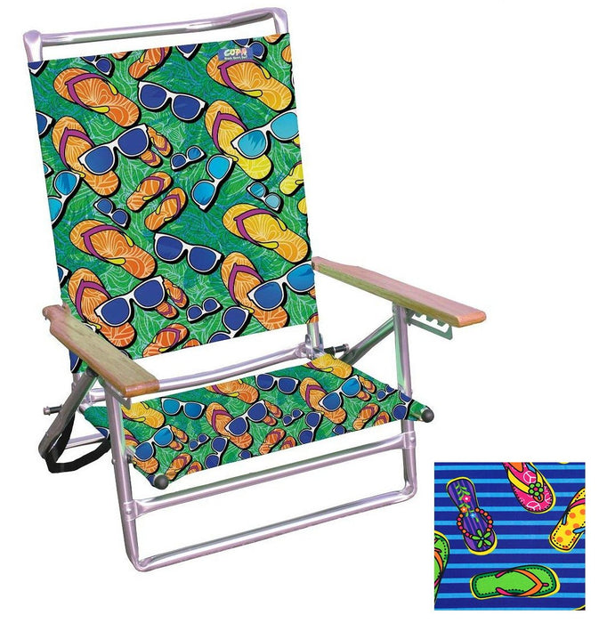 PMU Beach Chair 5 Position Lay-Flat Pkg/1