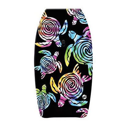 PMU 33 Inch Printed Bodyboard - Lightweight Wrist Leash Slick Bottom Boogie Board for Beach, Sea & Pool - Surfing Board for Kids, Teens & Adults Wave Conditions Pkg/1
