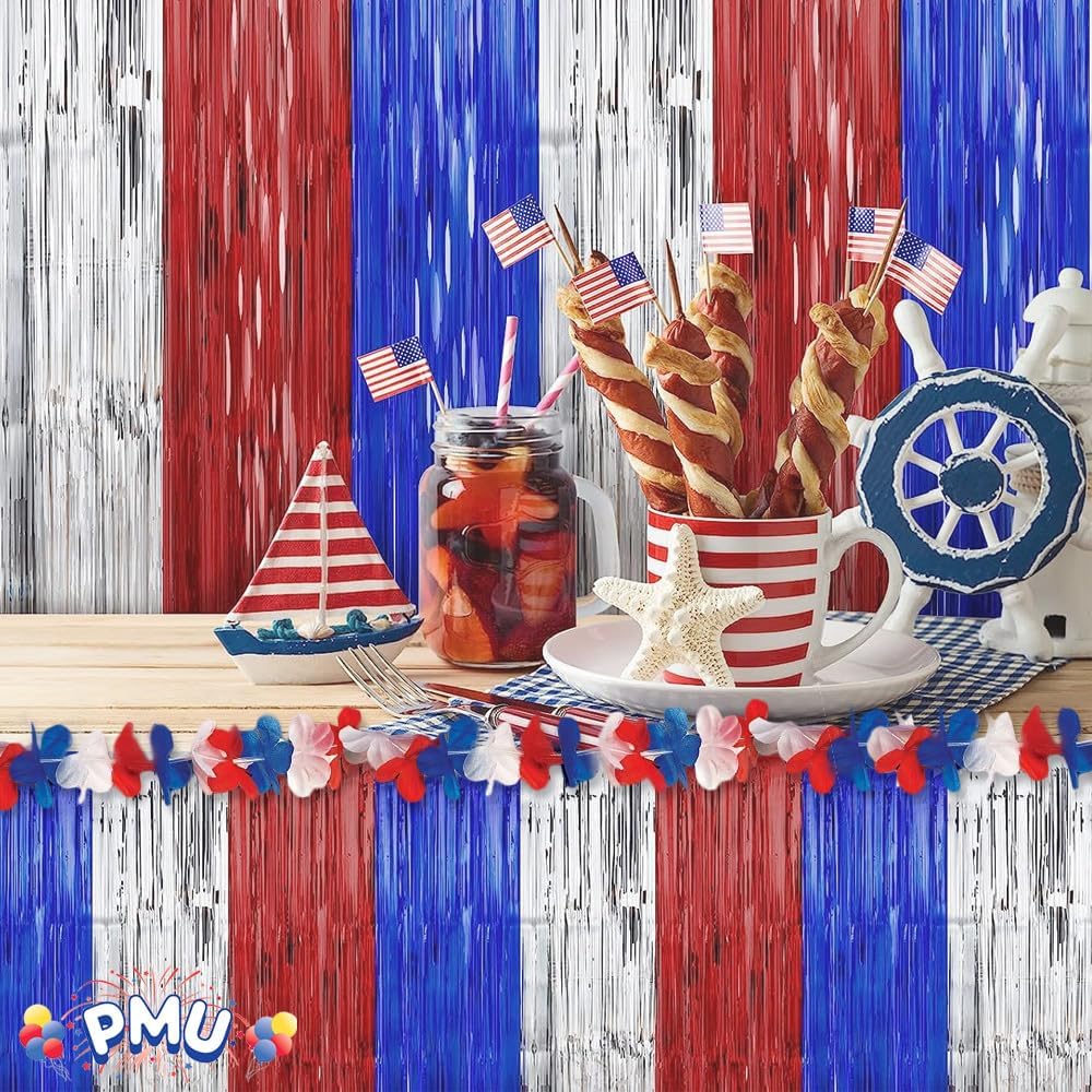 PMU Patriotic Stars and Stripes American Flag Patterned Paper Patriotic Party Tableware