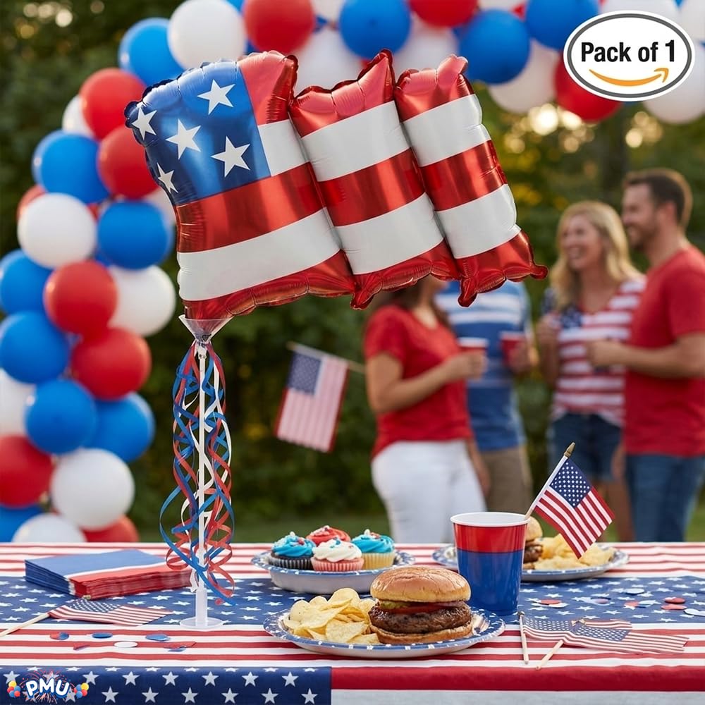 PMU 9 inch Pre-Inflated Emoji and Patriotic Balloons with Stick