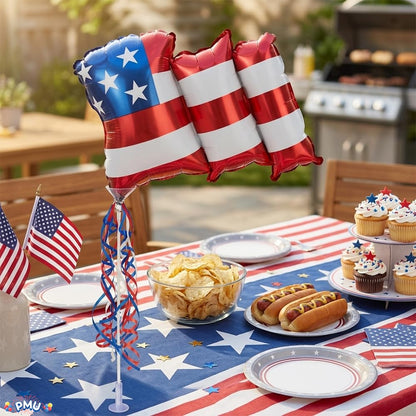 PMU 9 inch Pre-Inflated Emoji and Patriotic Balloons with Stick