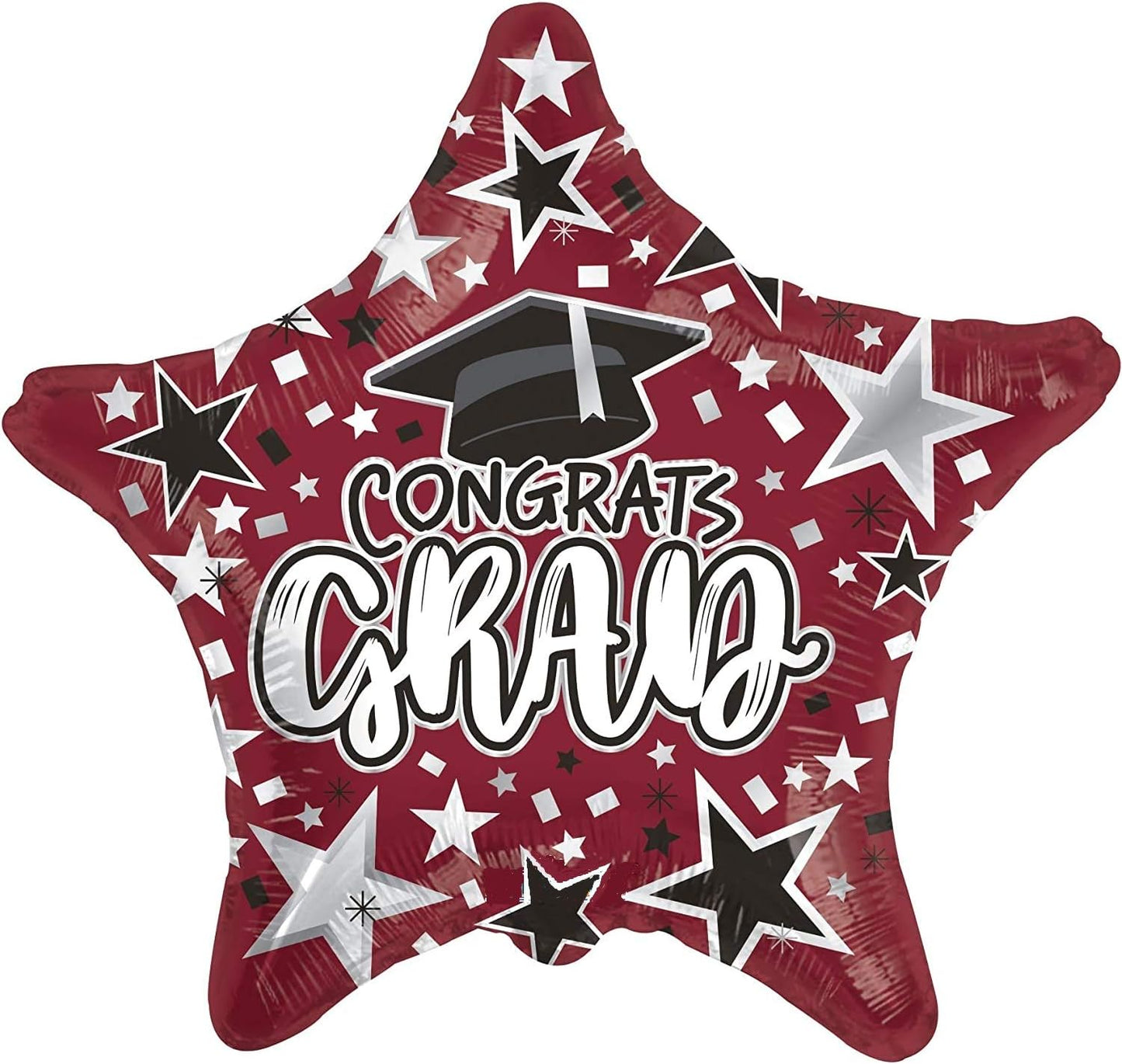 PMU Congrats Grad Cap Balloon, Star 18in Mylar | Graduation Decoration Mylar Balloons | Celebrate Success with Vibrant Graduation Balloons | Balloon Graduation Décor