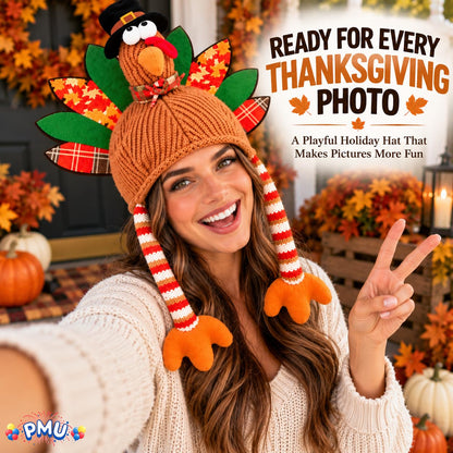 PMU Funny Turkey Hat, Thanksgiving Costume & Fall Accessory