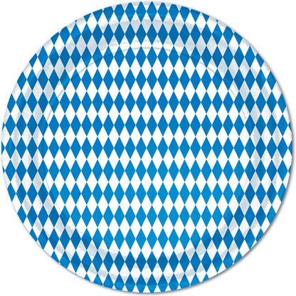 PMU Oktoberfest 9 Inch Dessert Plates, German Beer Festival Party Tableware