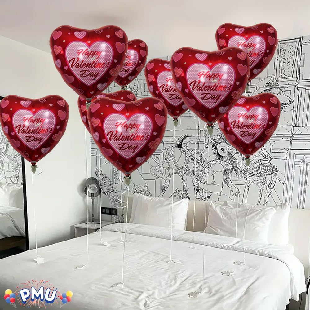 PMU Happy Valentine's Day 18 Inch Hearts Mylar-Foil Balloon