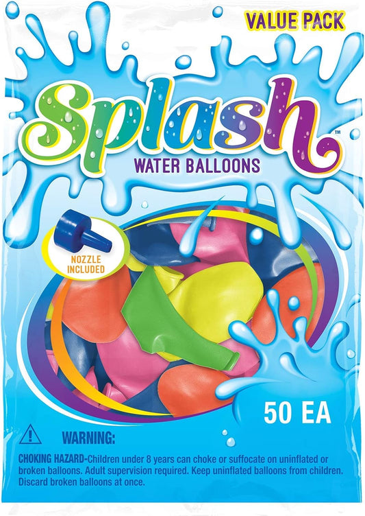 PMU Assorted Water Balloons with Refill Nozzle, Water Bomb Balloons Perfect for Summer Splash Water Fight Swimming Pool & Outdoor Party