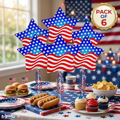 PMU 9 inch Pre-Inflated Emoji and Patriotic Balloons with Stick