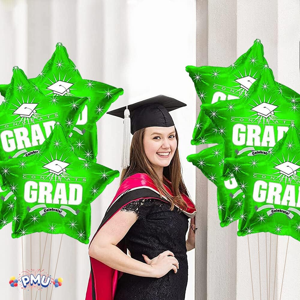 PMU Congrats Grad Cap Balloon, Star 18in Mylar | Graduation Decoration Mylar Balloons | Celebrate Success with Vibrant Graduation Balloons | Balloon Graduation Décor