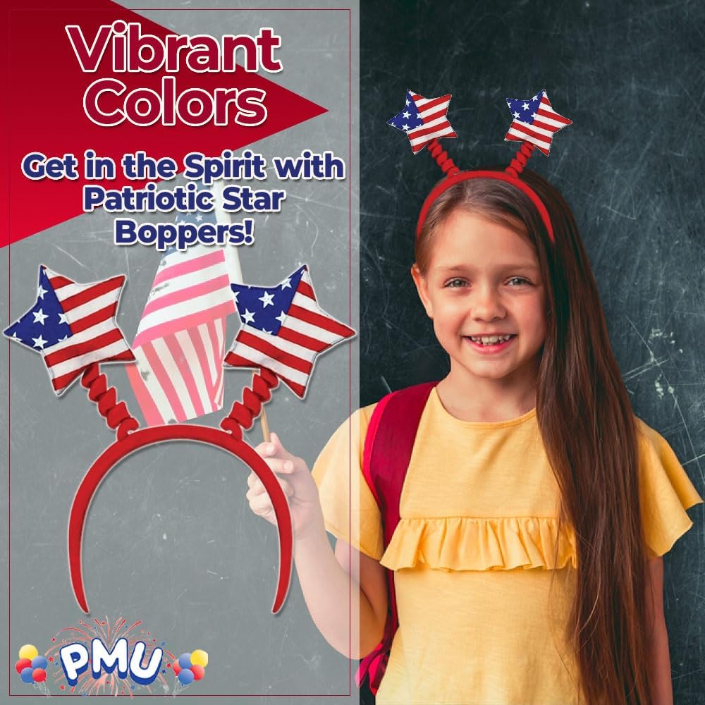 PMU Patriotic Headband 4th of July Party Wearable Headwear Costume and Decoration Accessory