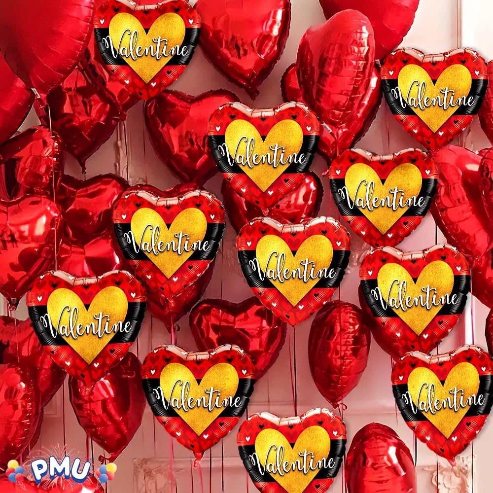 PMU Happy Valentine's Day 18 Inch Hearts Mylar-Foil Balloon