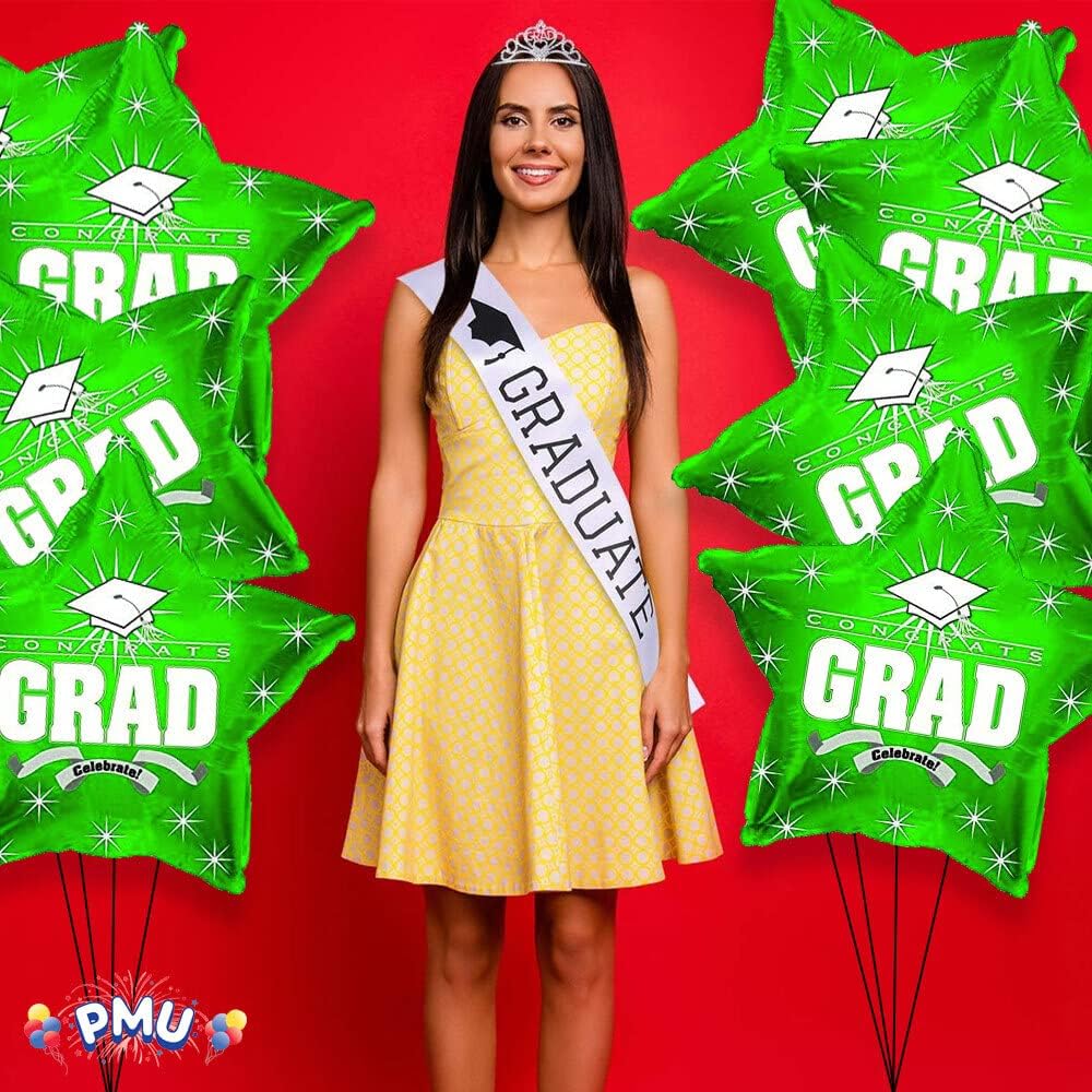 PMU Congrats Grad Cap Balloon, Star 18in Mylar | Graduation Decoration Mylar Balloons | Celebrate Success with Vibrant Graduation Balloons | Balloon Graduation Décor