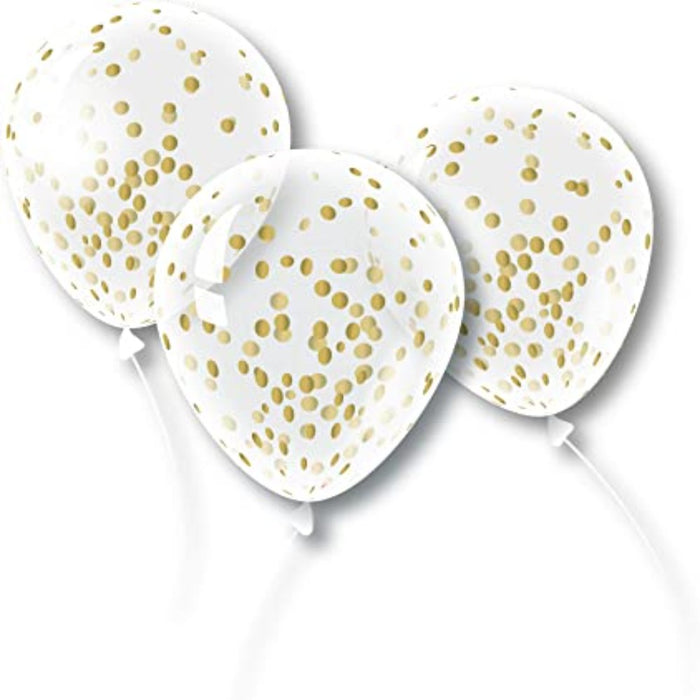 PMU 12 Inch Confetti Balloons Bridal & Baby Shower Decorations for Parties Latex (3/Pkg)