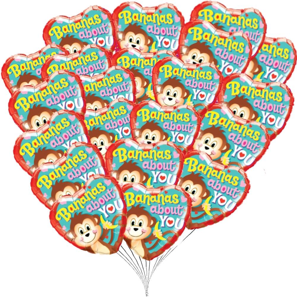 PMU Heart Shaped Happy Valentine's Day Balloons 18-Inch Mylar Idea Gift for Him or Her & Valentine Party Decorations